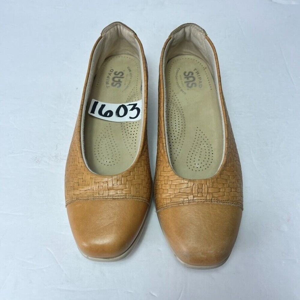 SAS Maui Ballet Flats Shoes Womens 9.5 Loafers Wheat Tan Woven Leather Slip-On - Picture 13 of 13